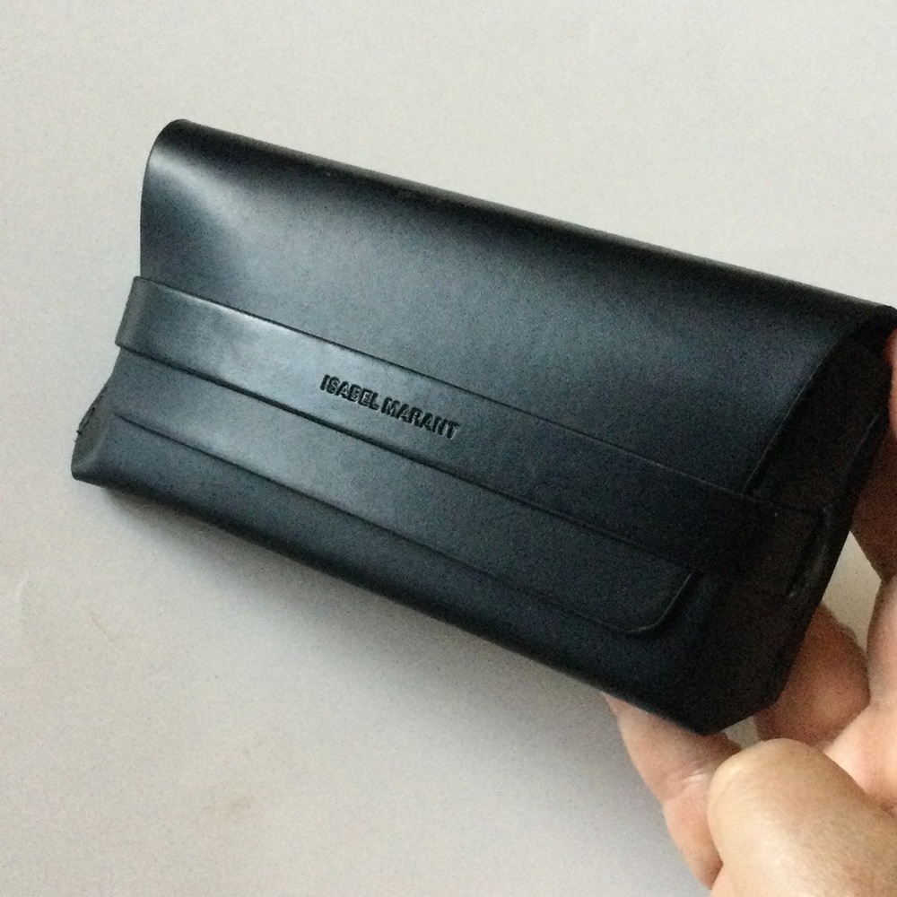 ISABEL MARANT BLACK LEATHER SUNGLASSES CASE NWOT